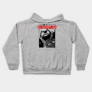 black flag ll rock and scream Kids Hoodie